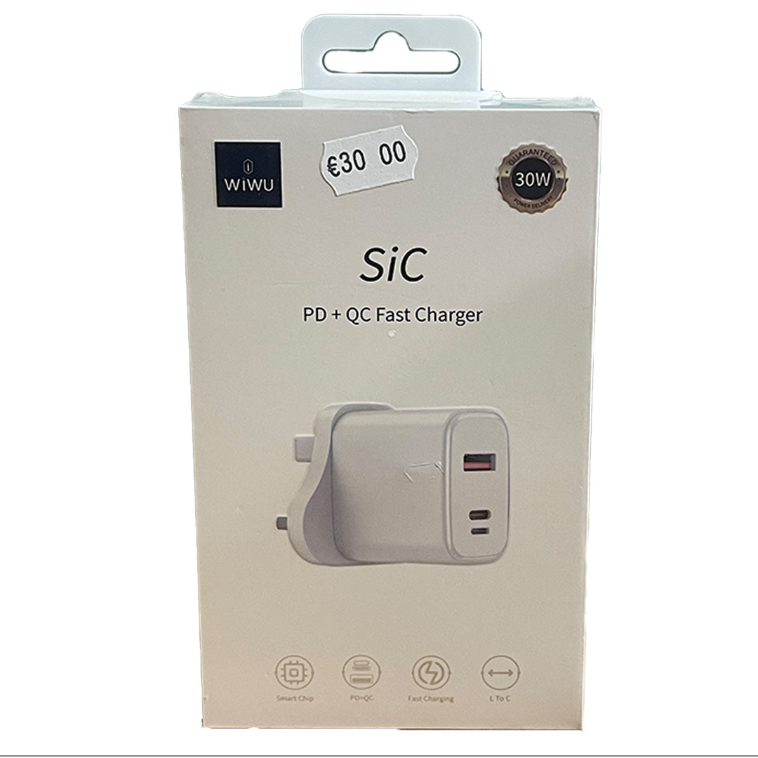 SiC Original 30W wall Charger Super Fast Charge USB PD+ QC