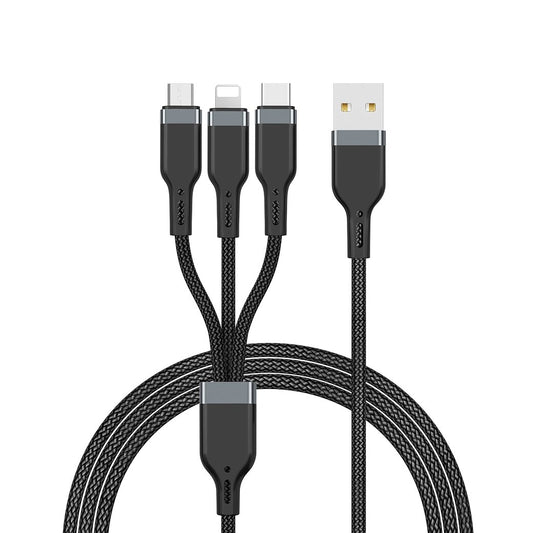 WIWU PLATINUM USB-C+IP+MICRO CABLE 3.1A