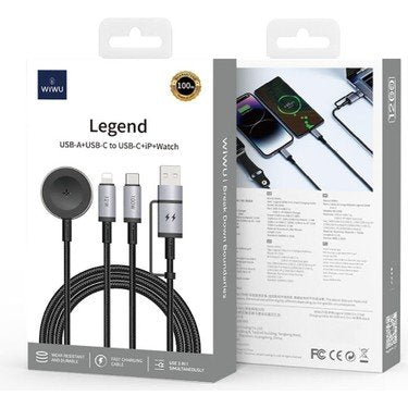 WIWU LEGEND USB-A+USB-C TO USB-C+IP+WATCH