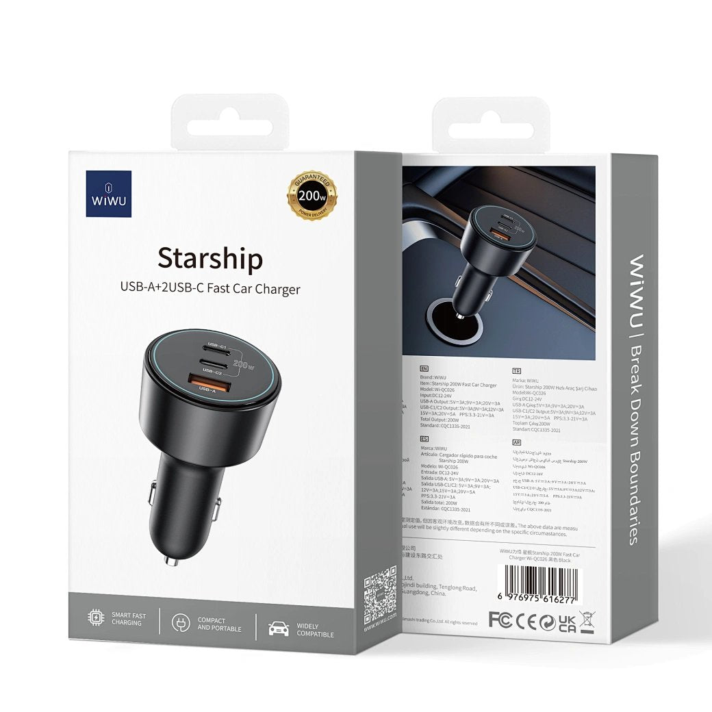 WiWU Starship 200W QC+PD Fast Car Charger Wi-QC026 - image 2