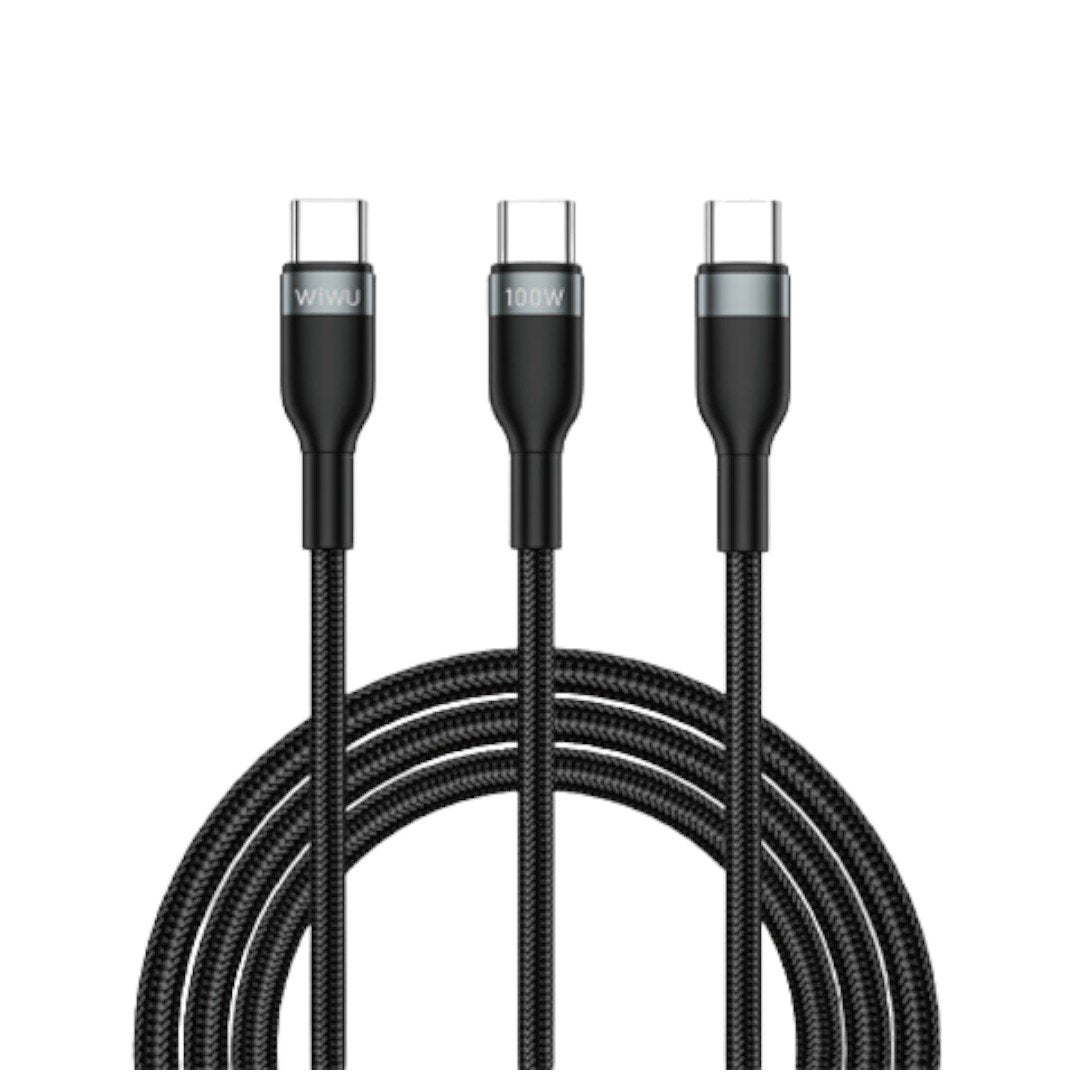 CONCISE USB-C TO USB-C +USB-C CABLE BLACK 1.2M 100W - image 2