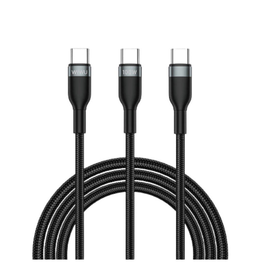 CONCISE USB-C TO USB-C +USB-C CABLE GRAY 1.2M 100W - image 3