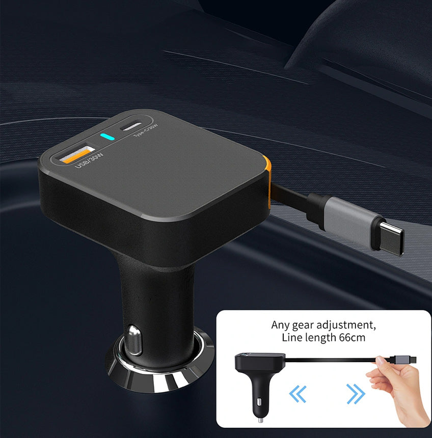 WiWU Wi‑CC033 Helix 65W Triple Port Car Charger USB‑C