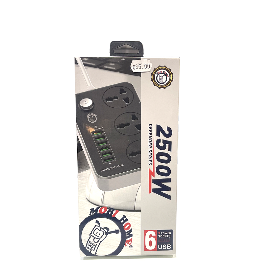 MOBI HOME POWER EXTENSION 2500W 6USB