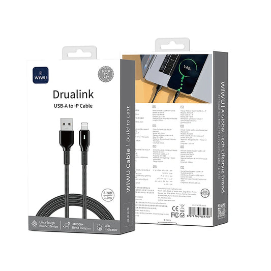 WiWU Wi-C074 Nylon Braided USB A to Lightning Cable