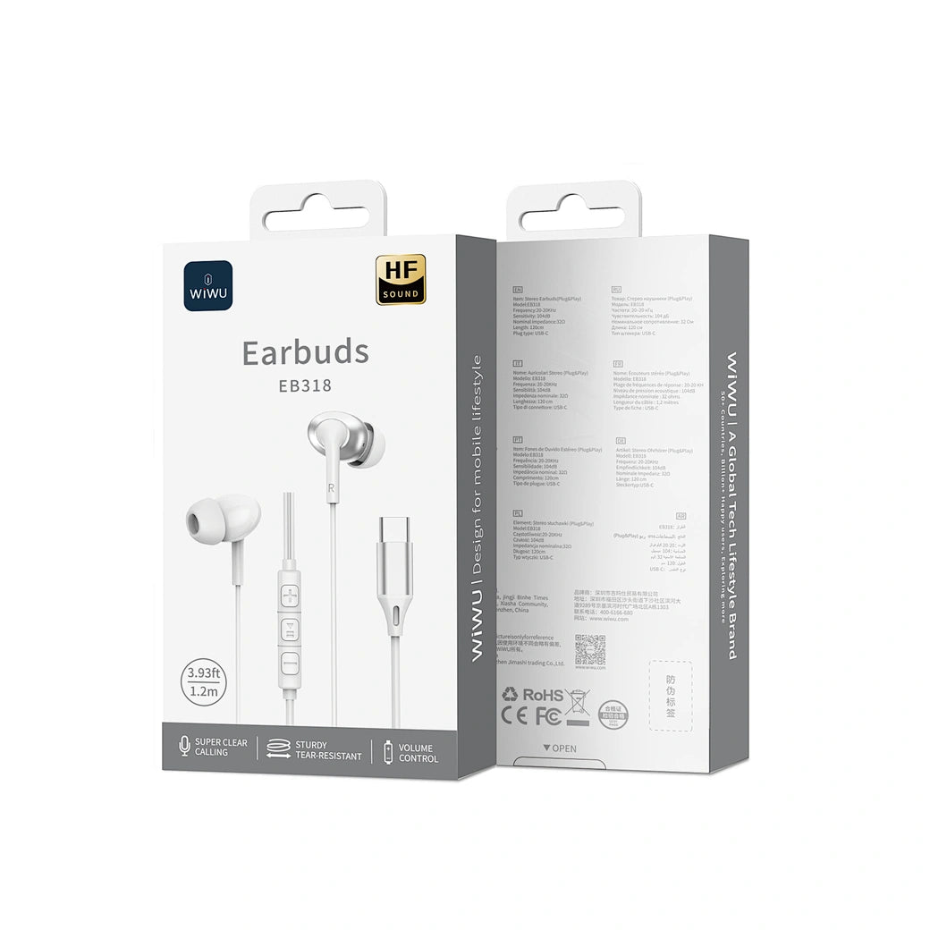 WiWU Type-C Stereo Wired Earbuds EB318
